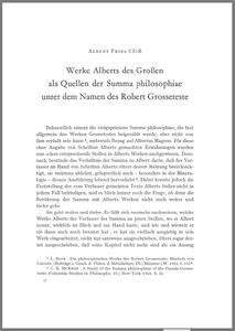 Werke Alberts des Grossen als Quellen der Summa philosophiae unter dem Namen des Robert Grosseteste